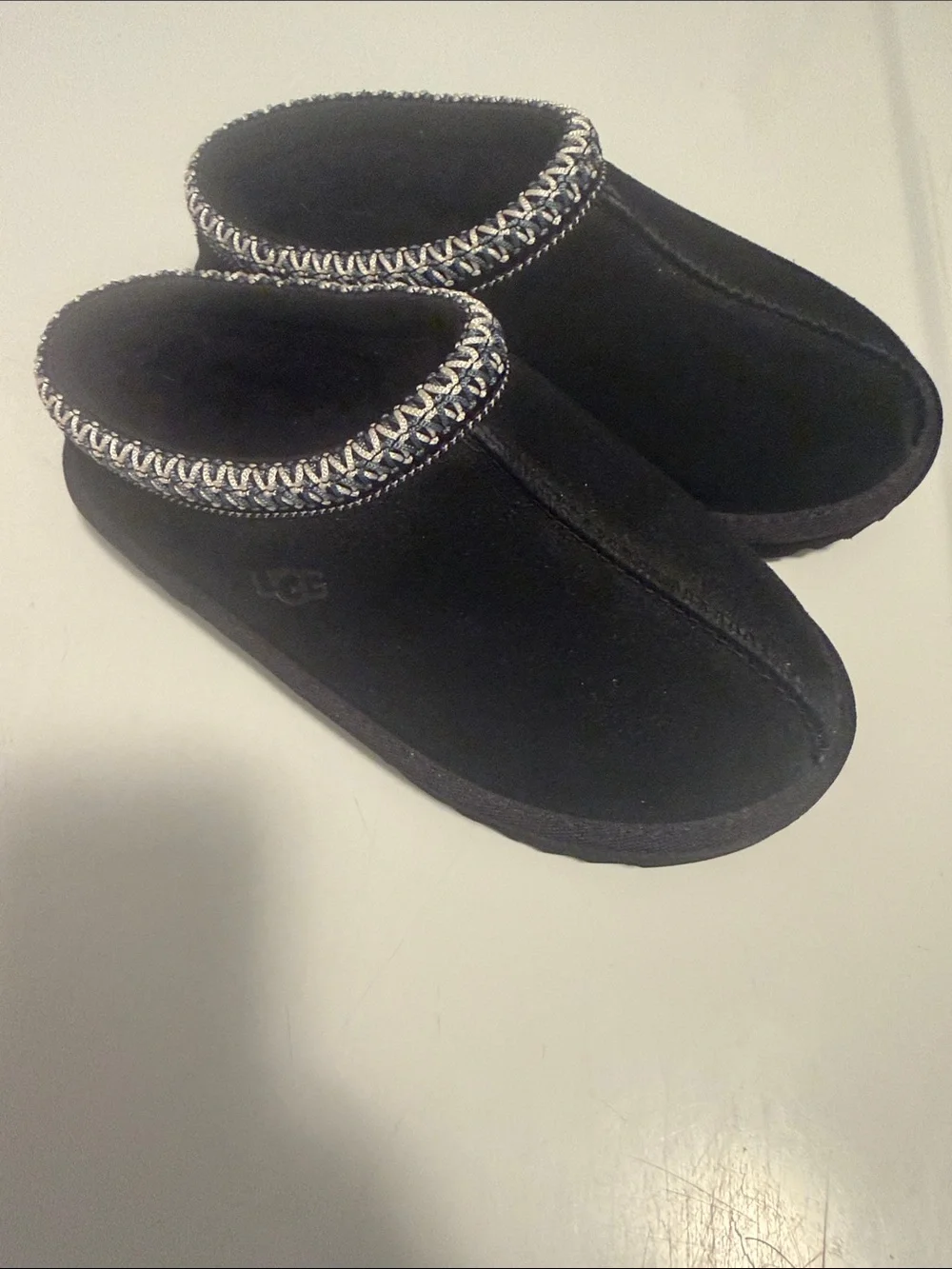 UGG Black Suede Slip-On Mule Slippers